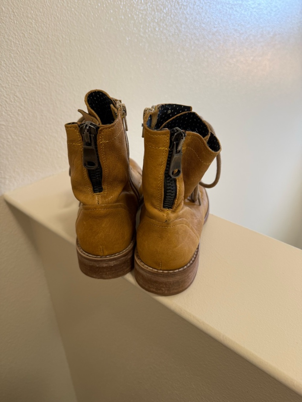 Free People Tan Lace-Up Combat Booties - Picture 4 of 6